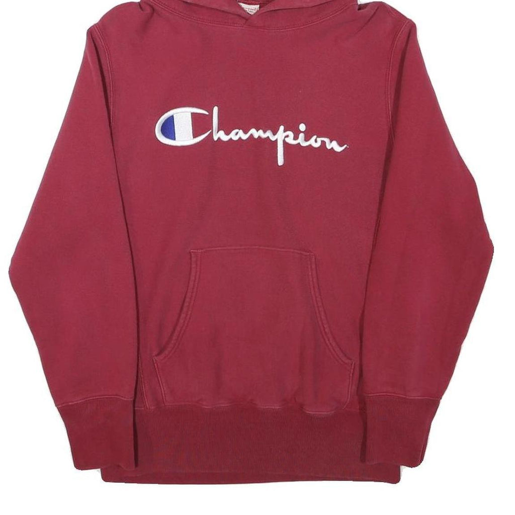 CHAMPION Womens Maroon Hoodie M Cotton Blend Pullover Casual Sweatshirt