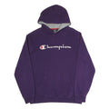 CHAMPION Womens Purple Hoodie L Cotton Blend Pullover Casual Hooded Sweatshirt
