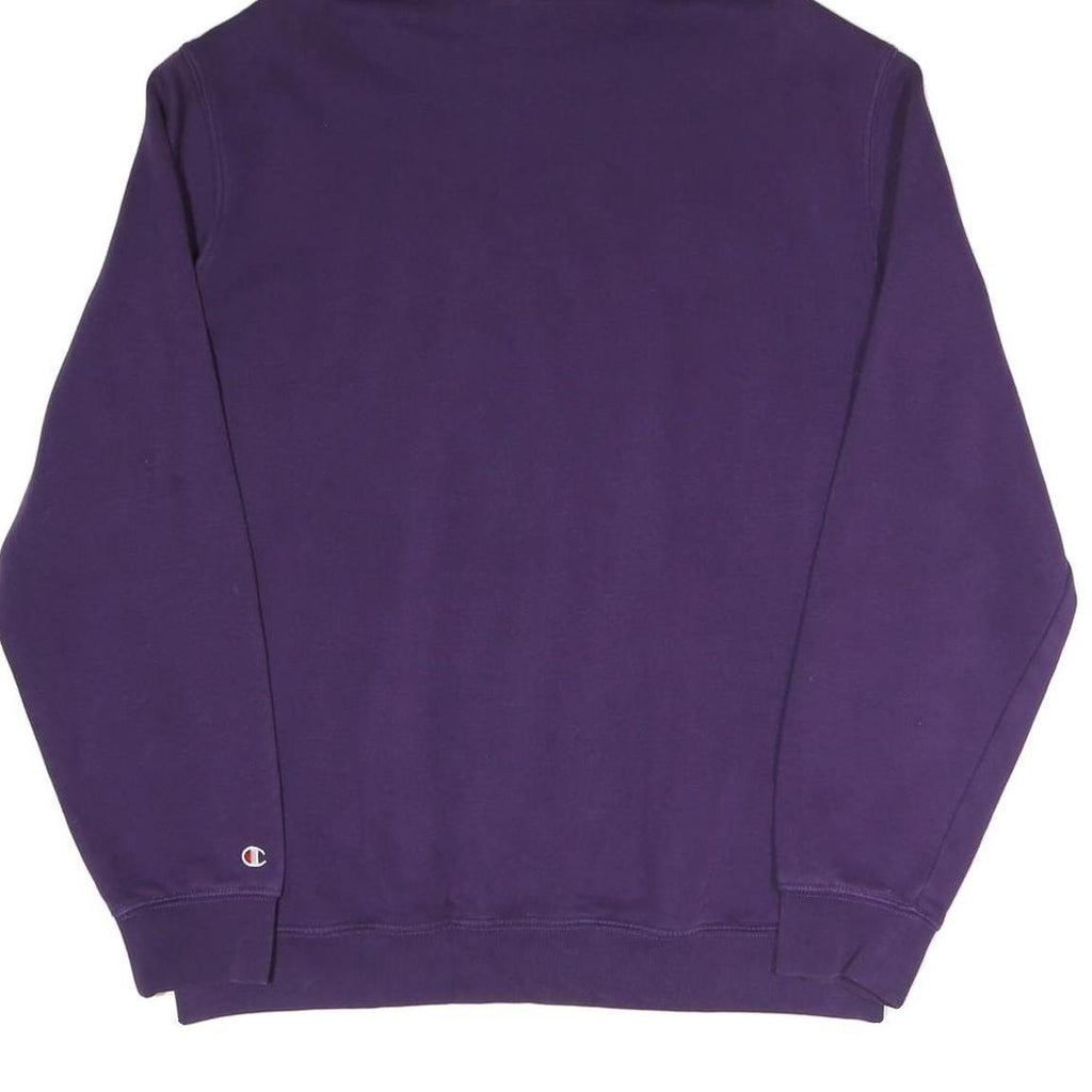 CHAMPION Womens Purple Hoodie L Cotton Blend Pullover Casual Hooded Sweatshirt