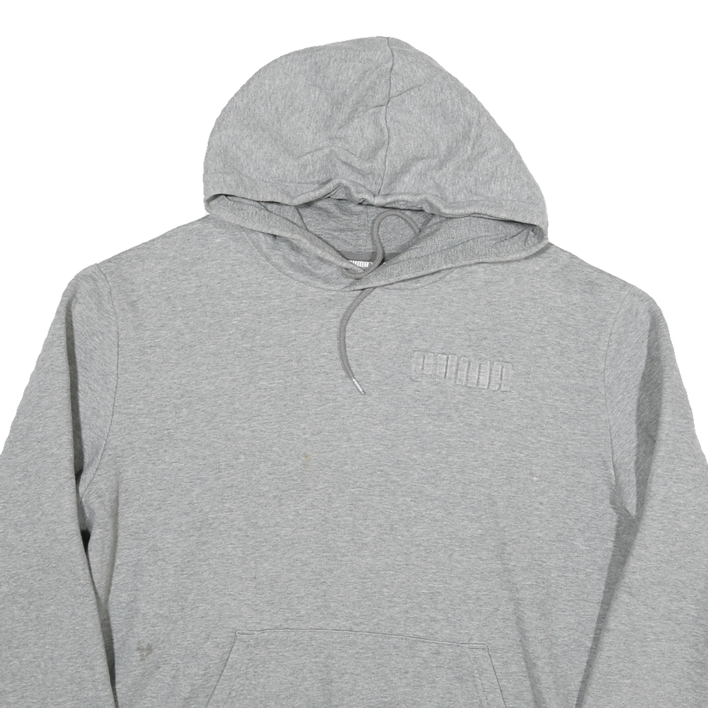 PUMA Mens Grey Hoodie L Cotton Blend Pullover Casual Sportswear