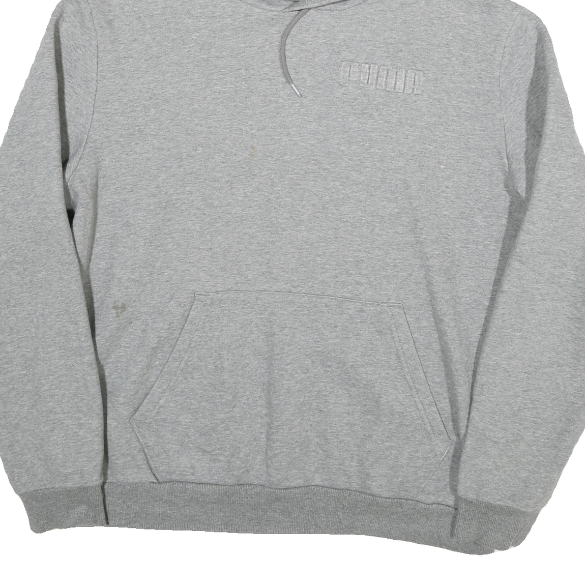 PUMA Mens Grey Hoodie L Cotton Blend Pullover Casual Sportswear