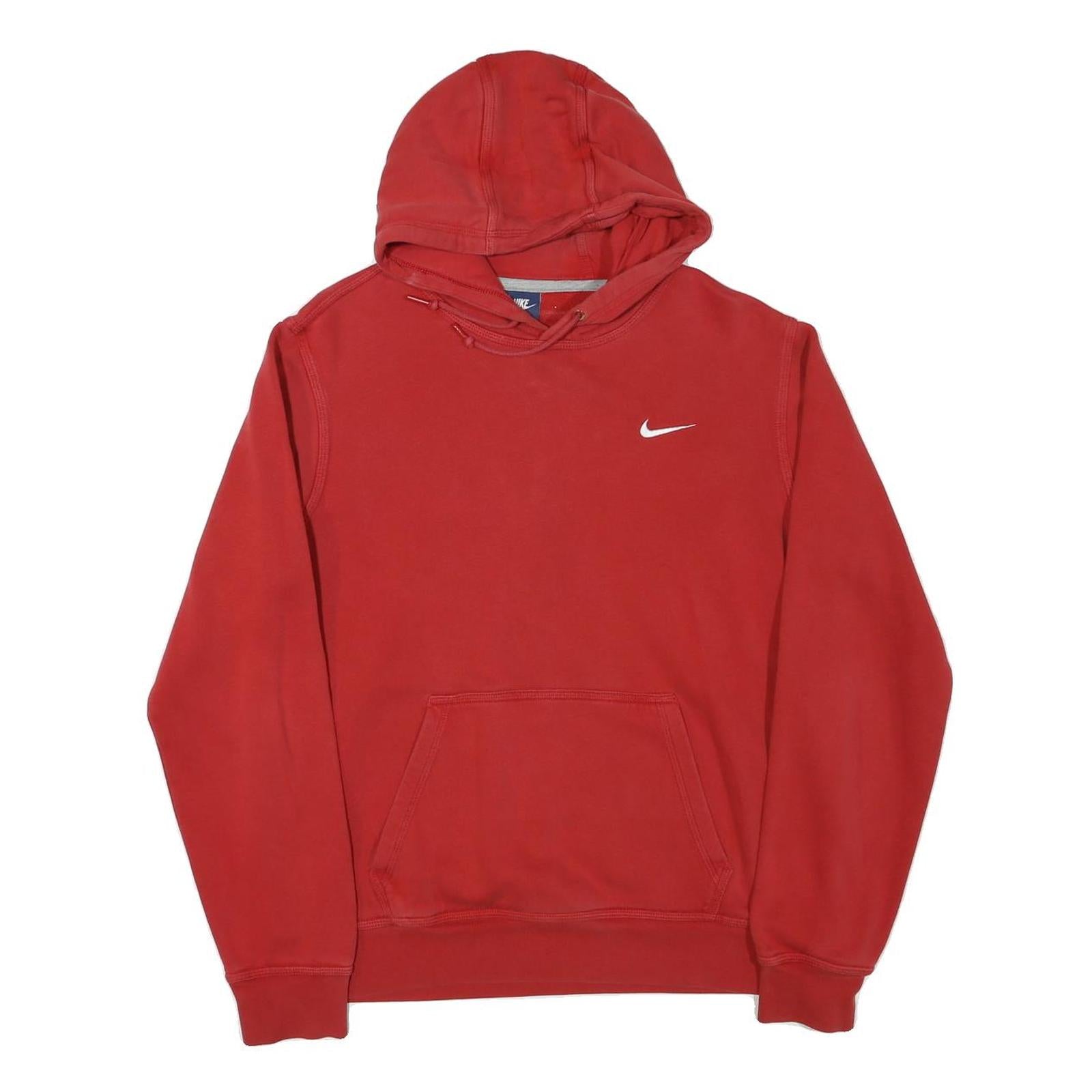 NIKE Mens Red Hoodie Pullover L Cotton Blend Casual Sportswear