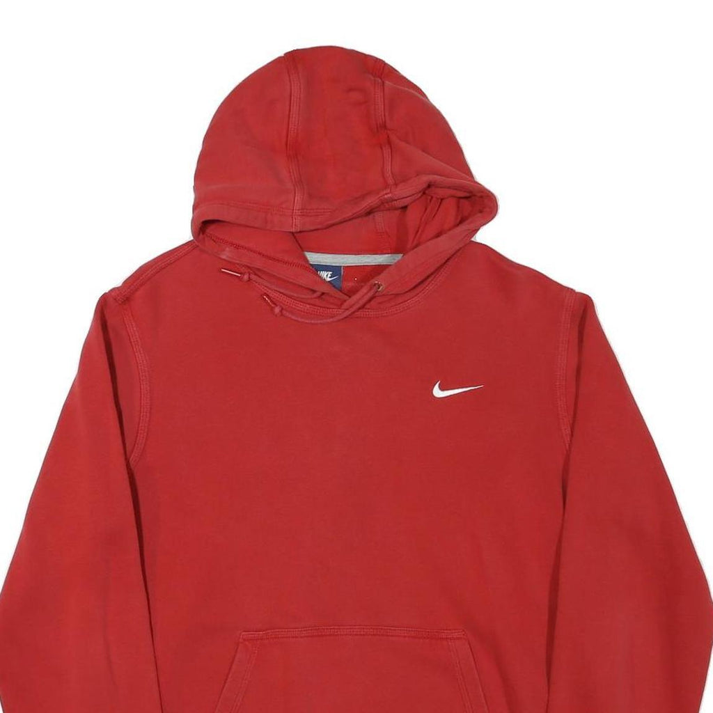 NIKE Mens Red Hoodie Pullover L Cotton Blend Casual Sportswear