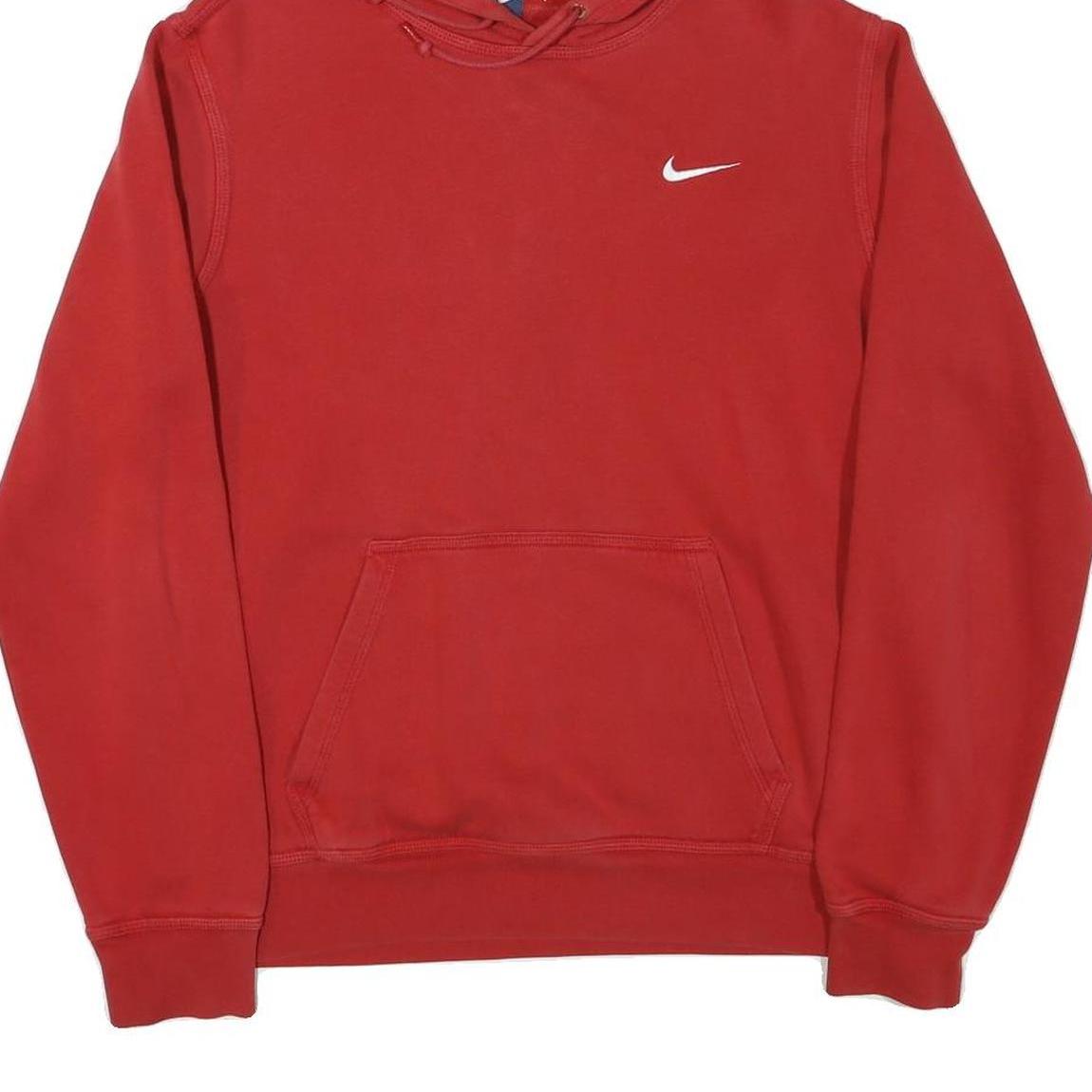 NIKE Mens Red Hoodie Pullover L Cotton Blend Casual Sportswear