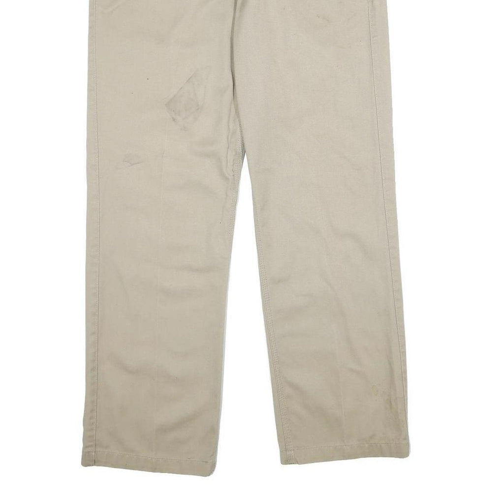 CARHARTT Mens Beige Polyester Blend Regular Straight Trousers W34 L32 Workwear