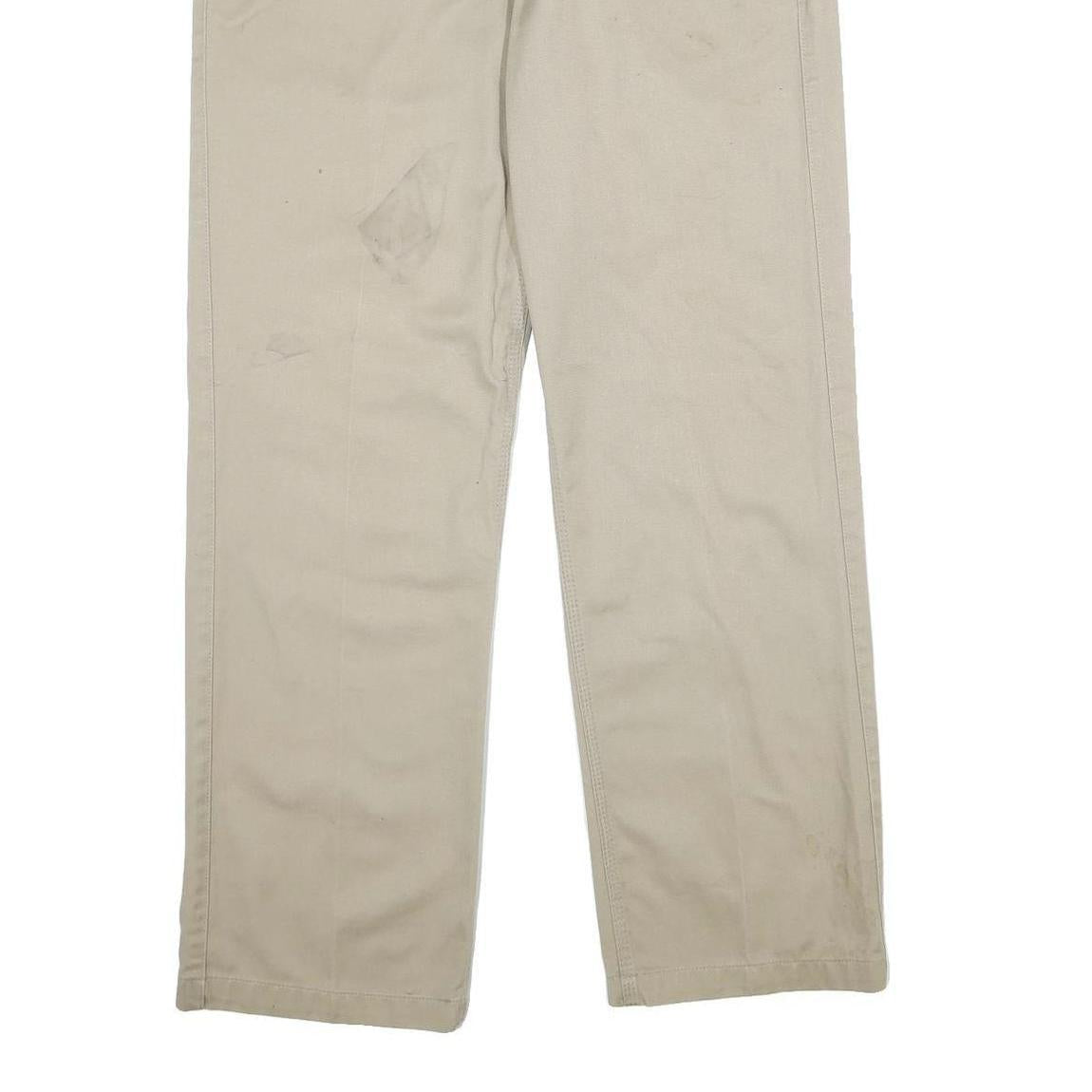 CARHARTT Mens Beige Polyester Blend Regular Straight Trousers W34 L32 Workwear