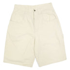 GARRY Womens Shorts Cream Casual Plain L W32 Cotton Blend Comfort Fit