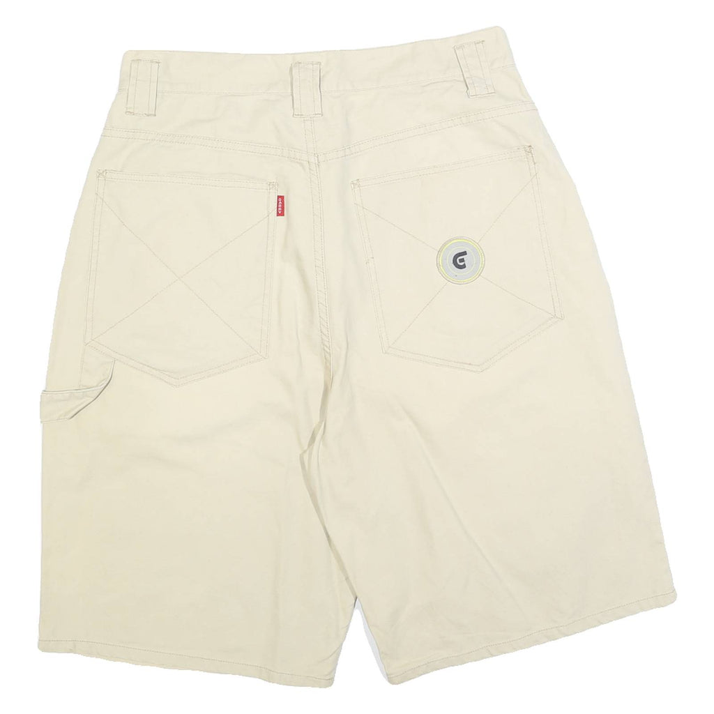 GARRY Womens Shorts Cream Casual Plain L W32 Cotton Blend Comfort Fit