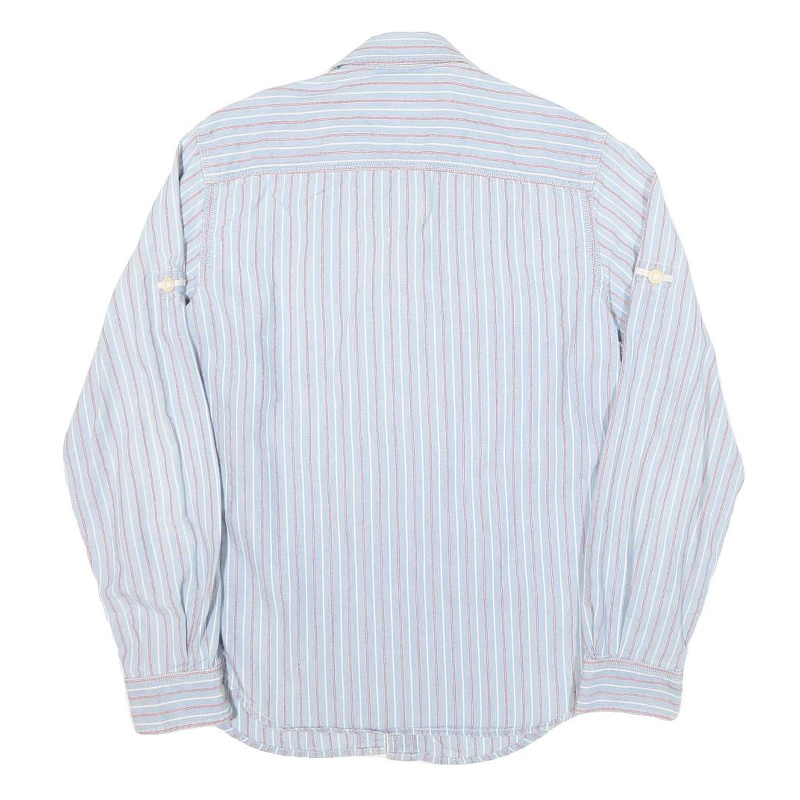 LAUREN RALPH LAUREN Womens Blue & Red Striped Shirt S Cotton Blend Casual