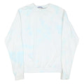 CHAMPION Mens White & Light Blue Tie Dye Crew Neck S Cotton Blend Sweatshirt