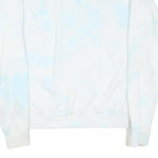 CHAMPION Mens White & Light Blue Tie Dye Crew Neck S Cotton Blend Sweatshirt