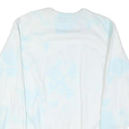 CHAMPION Mens White & Light Blue Tie Dye Crew Neck S Cotton Blend Sweatshirt
