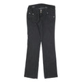 BRITZZY Womens Jeans Black Slim Straight Denim W28 L30 Embroidered Pockets