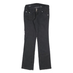 BRITZZY Womens Jeans Black Slim Straight Denim W28 L30 Embroidered Pockets