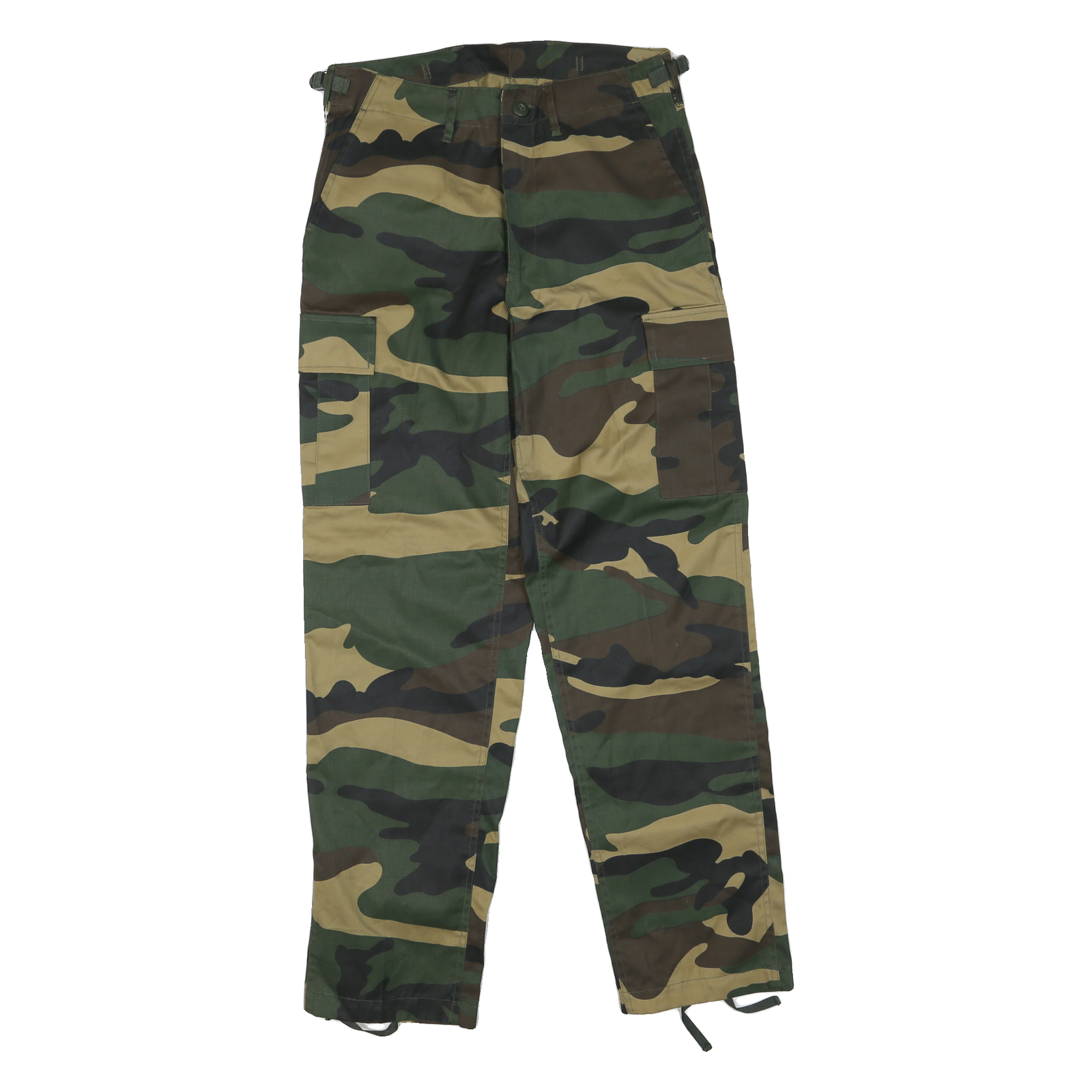 Womens Polyester Blend Regular Fit Camouflage Zip Closure Trousers W32 L30 Cargo