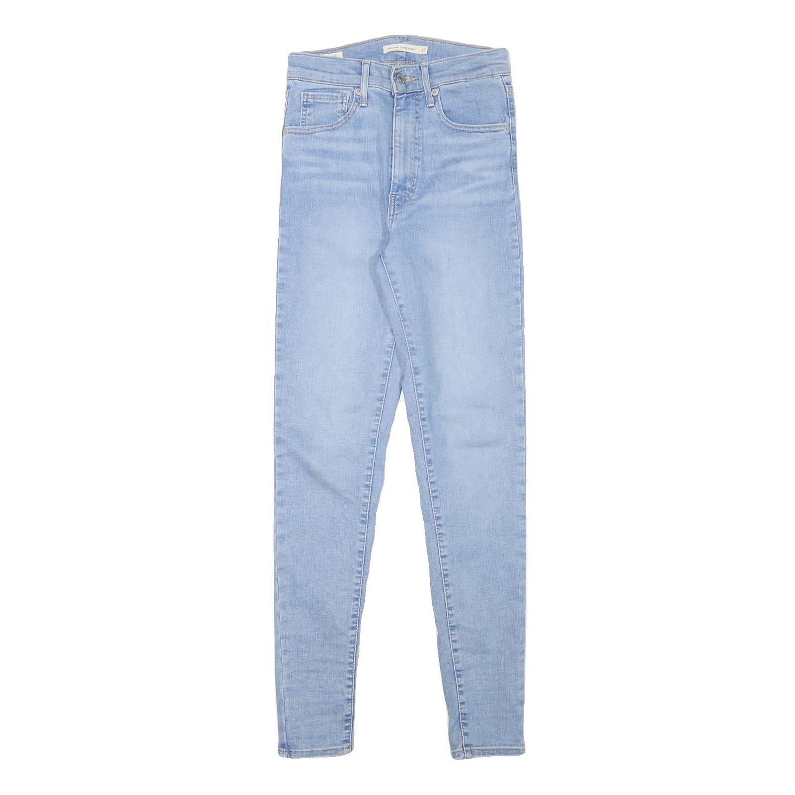 LEVI'S Womens Slim Light Blue Denim Jeans W24 L28 Stylish Cotton Blend Zip