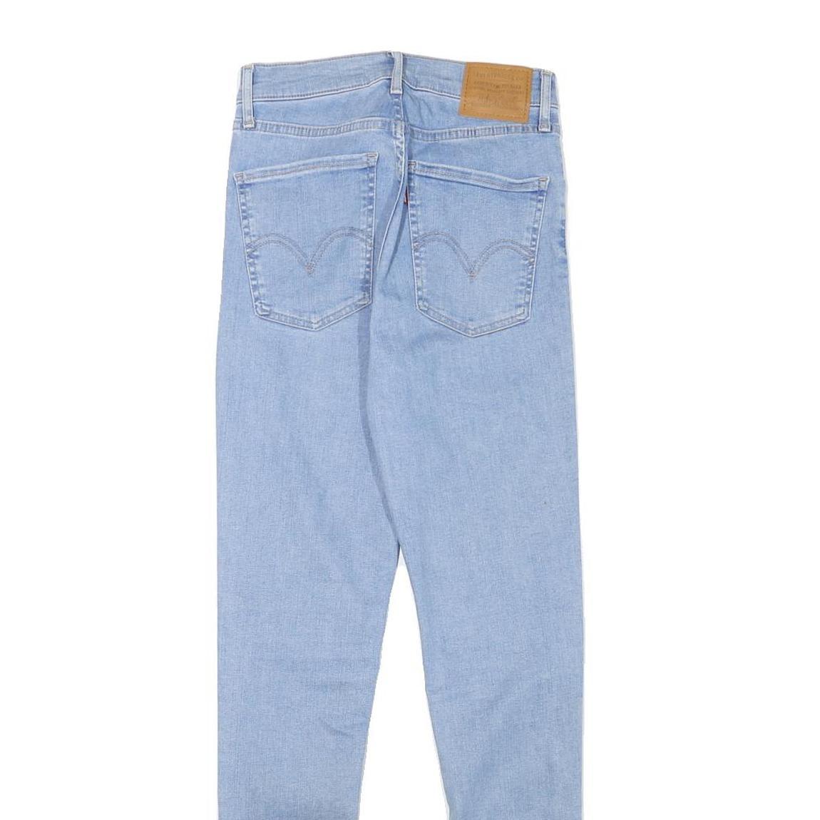 LEVI'S Womens Slim Light Blue Denim Jeans W24 L28 Stylish Cotton Blend Zip