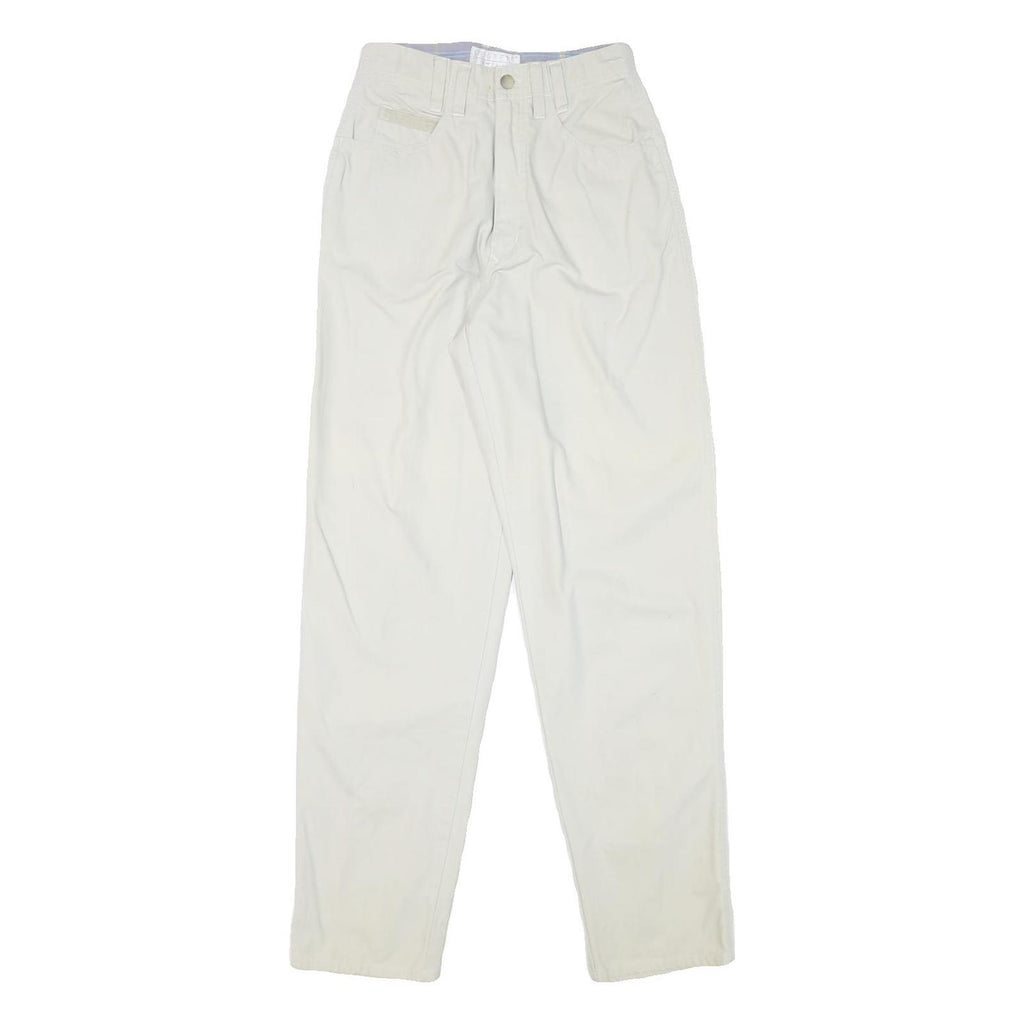 SEGRETS Womens Cotton Blend White Relaxed Straight Trousers W24 L30 Stylish