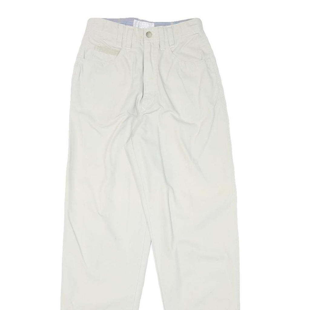SEGRETS Womens Cotton Blend White Relaxed Straight Trousers W24 L30 Stylish