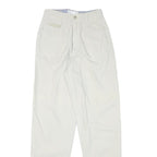 SEGRETS Womens Cotton Blend White Relaxed Straight Trousers W24 L30 Stylish