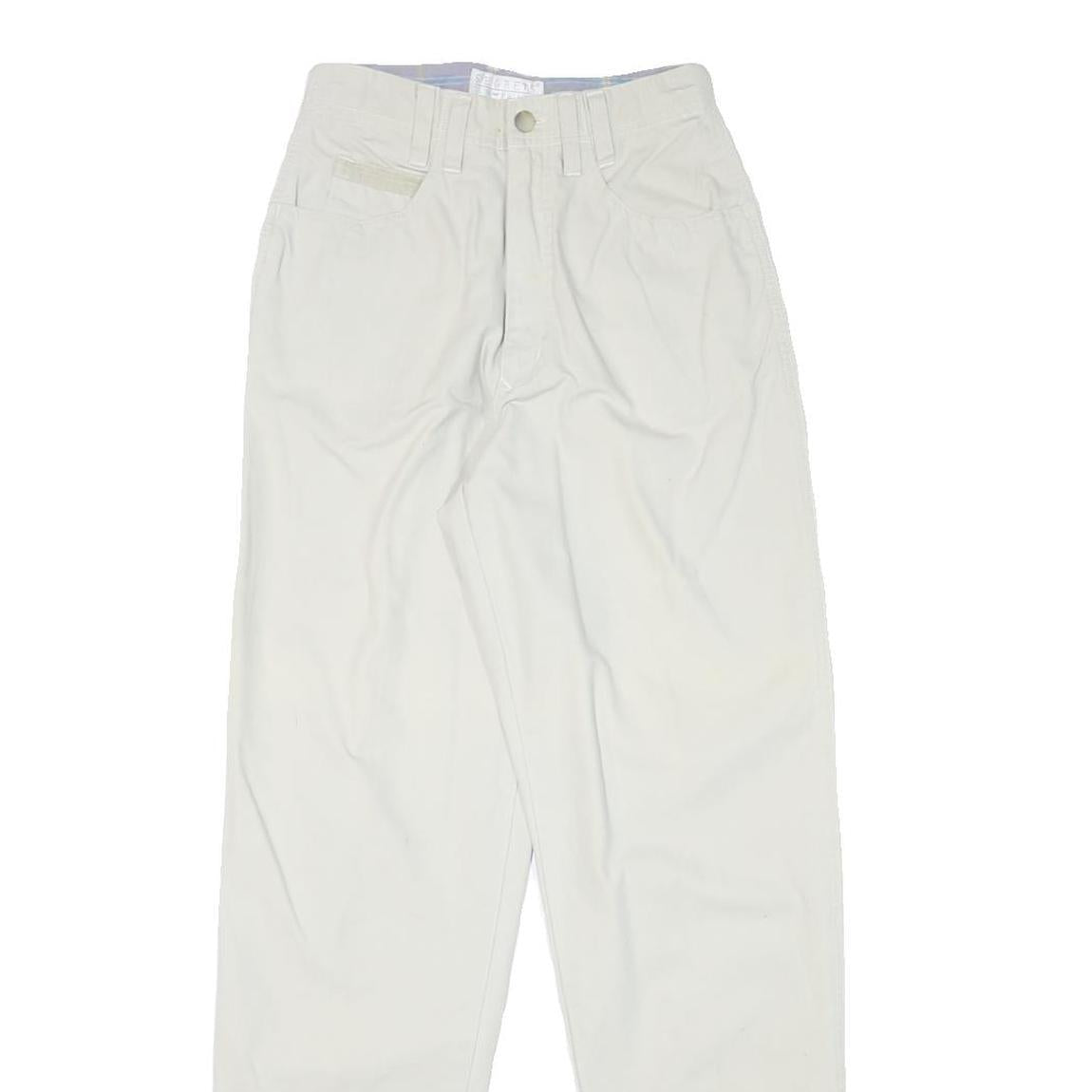 SEGRETS Womens Cotton Blend White Relaxed Straight Trousers W24 L30 Stylish