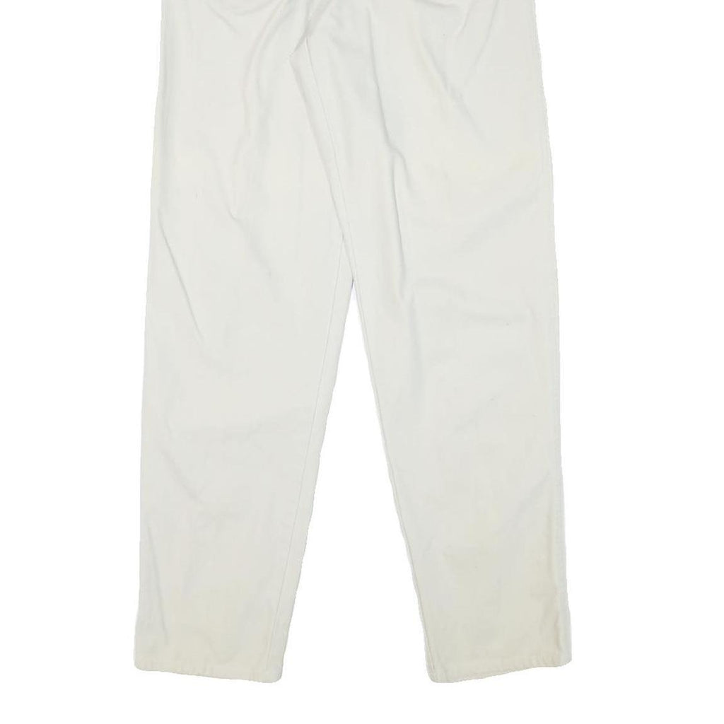 SEGRETS Womens Cotton Blend White Relaxed Straight Trousers W24 L30 Stylish