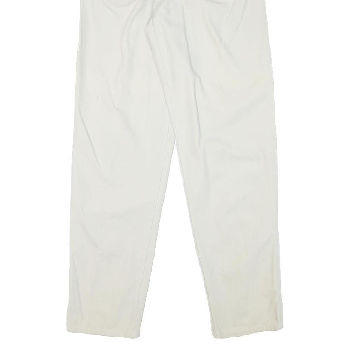 SEGRETS Womens Cotton Blend White Relaxed Straight Trousers W24 L30 Stylish