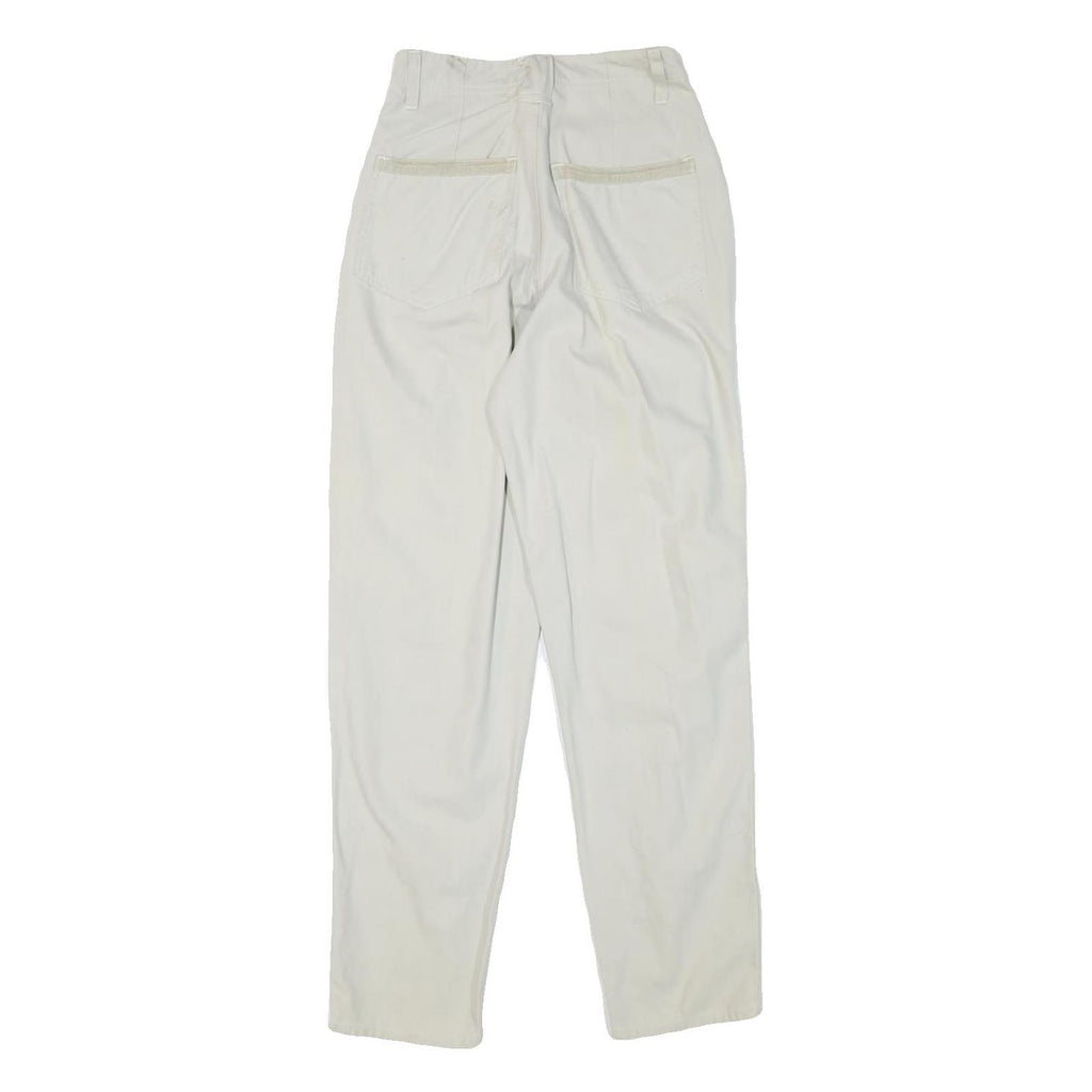 SEGRETS Womens Cotton Blend White Relaxed Straight Trousers W24 L30 Stylish