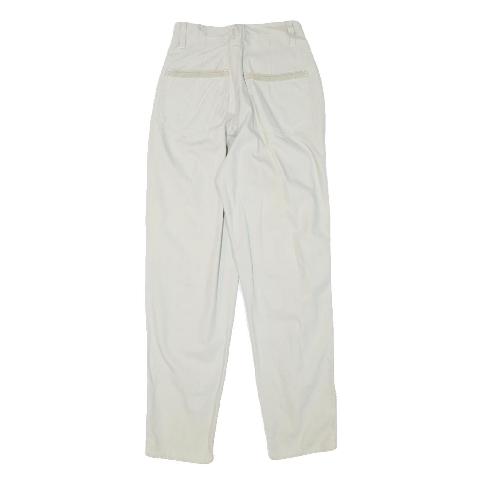 SEGRETS Womens Cotton Blend White Relaxed Straight Trousers W24 L30 Stylish