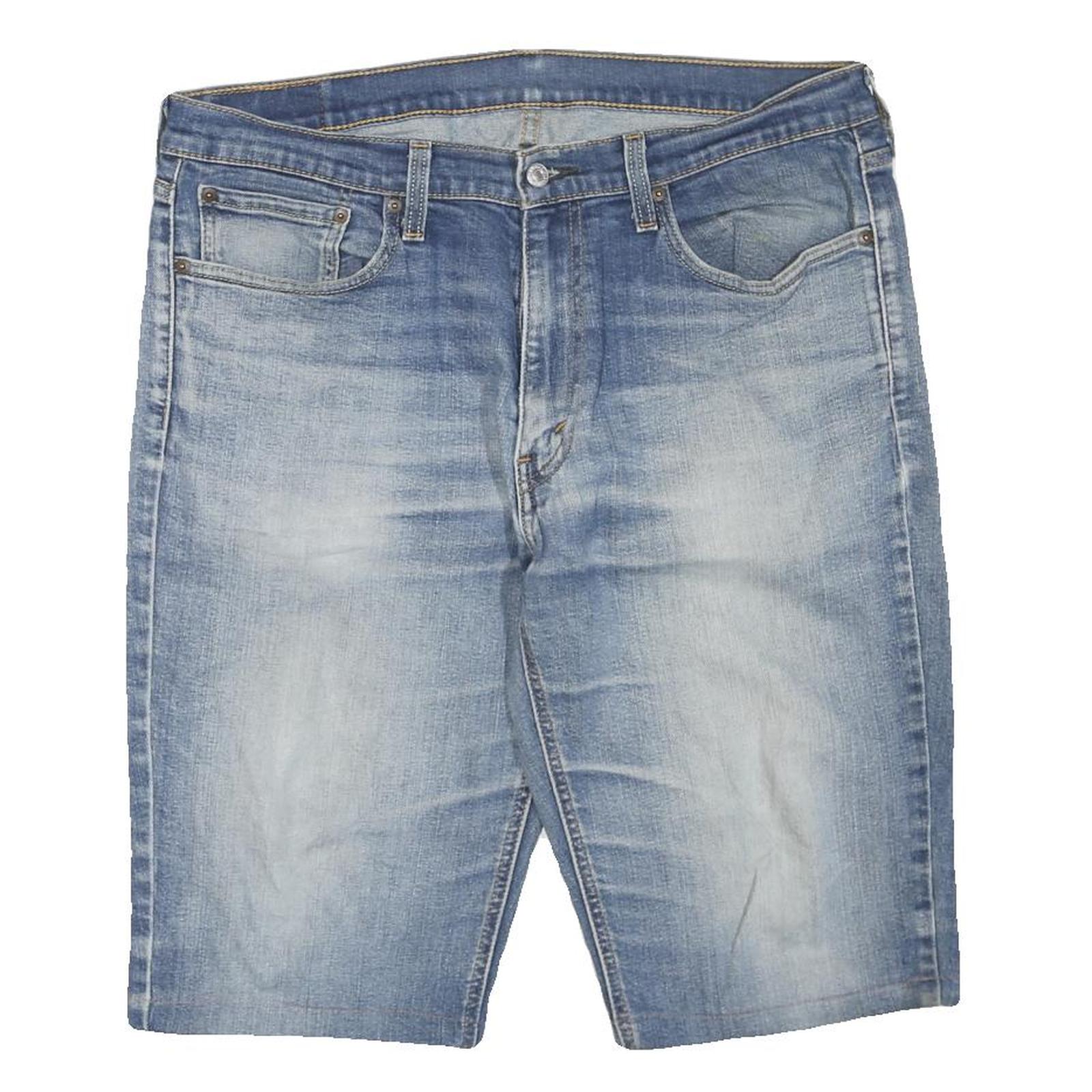 LEVI'S Mens Denim Blue Casual Shorts L W36 Cotton Blend Classic Fit Zip Pocket