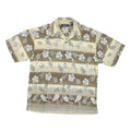 CACTUS Mens Beige & Cream Floral Print Short Sleeve Shirt M Casual Summer
