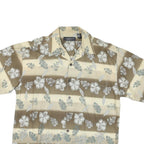 CACTUS Mens Beige & Cream Floral Print Short Sleeve Shirt M Casual Summer