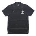 NIKE Mens Black Polo Shirt L Cotton Football Club Badge Short Sleeve Basic