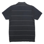 NIKE Mens Black Polo Shirt L Cotton Football Club Badge Short Sleeve Basic