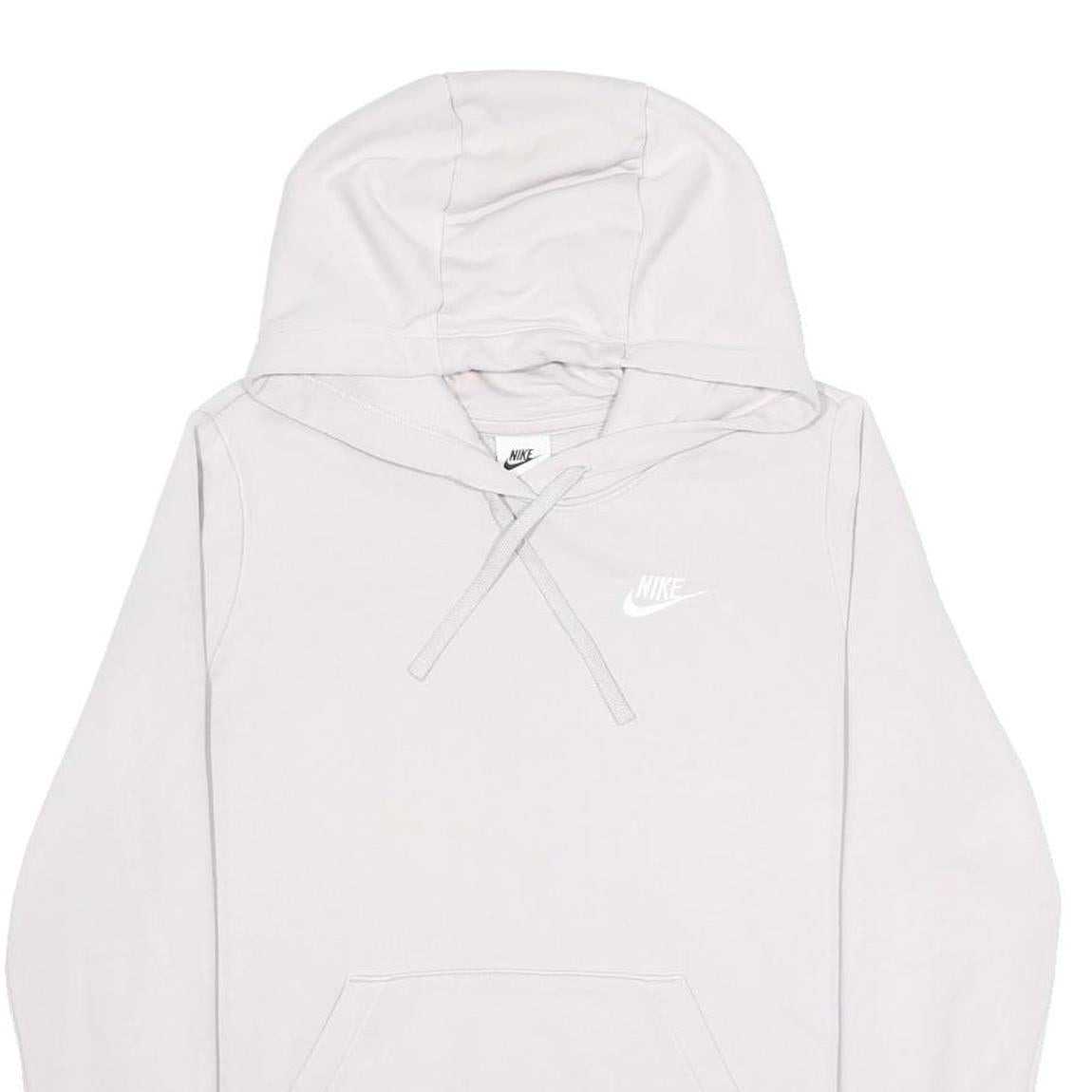 NIKE Womens White Pullover Hoodie S Lightweight Cotton Blend Casual