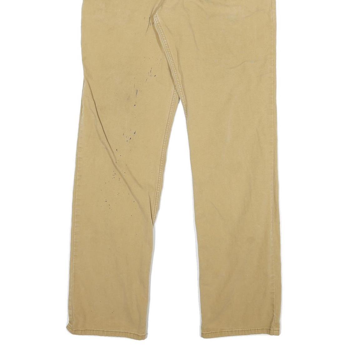 CARHARTT Mens Cotton Blend Beige Relaxed Straight Trousers W30 L33 Workwear