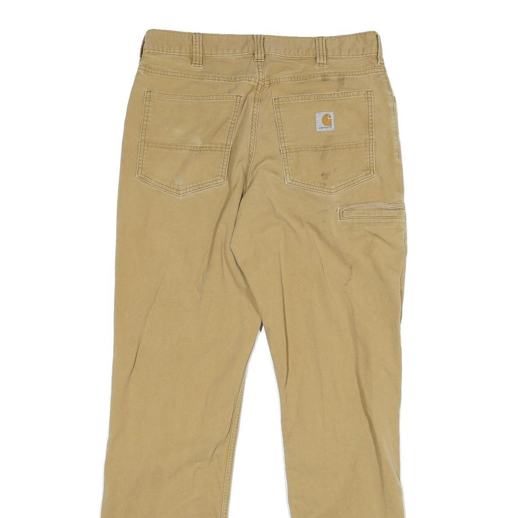 CARHARTT Mens Cotton Blend Beige Relaxed Straight Trousers W30 L33 Workwear