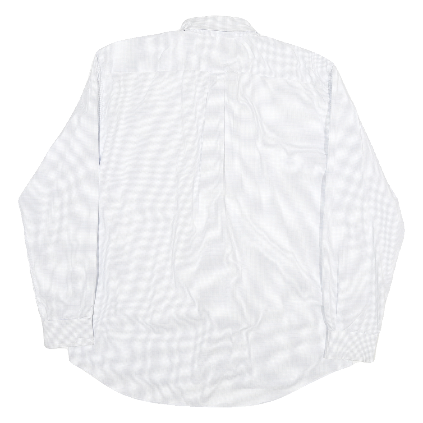 NAUTICA Mens White Blue Check Cotton Blend Shirt XL Button Down Long Sleeve