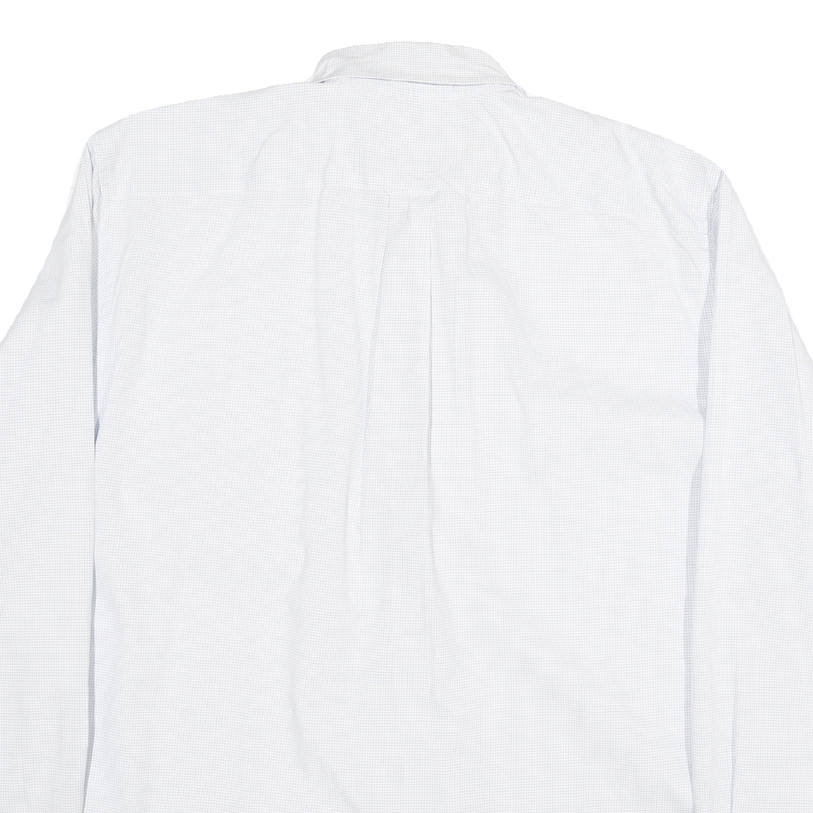 NAUTICA Mens White Blue Check Cotton Blend Shirt XL Button Down Long Sleeve