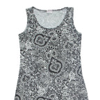 BIAGGINI Womens Tank Dress Black Paisley Sleeveless Knee Length L