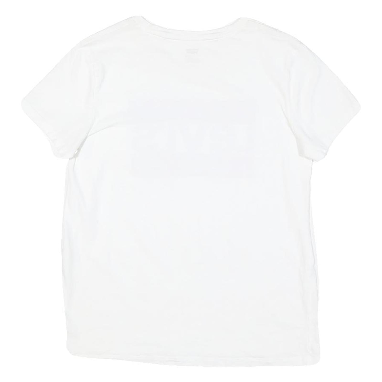 LEVI'S Womens White Cotton Blend Graphic T-Shirt S Short Sleeve Crew Neck