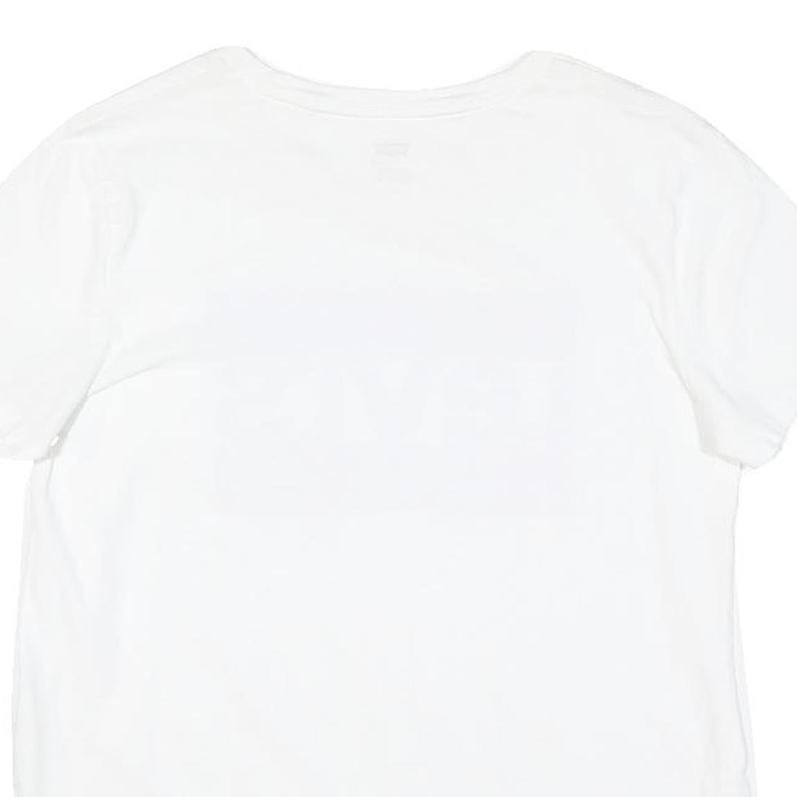 LEVI'S Womens White Cotton Blend Graphic T-Shirt S Short Sleeve Crew Neck