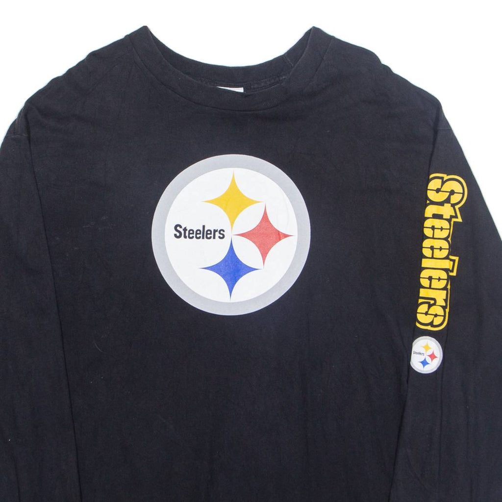 NFL PITTSBURGH STEELERS Mens T-Shirt Black Long Sleeve USA 2XL