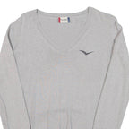 CLIQUE Womens Jumper Grey V-Neck Tight Knit S