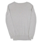 CLIQUE Womens Jumper Grey V-Neck Tight Knit S