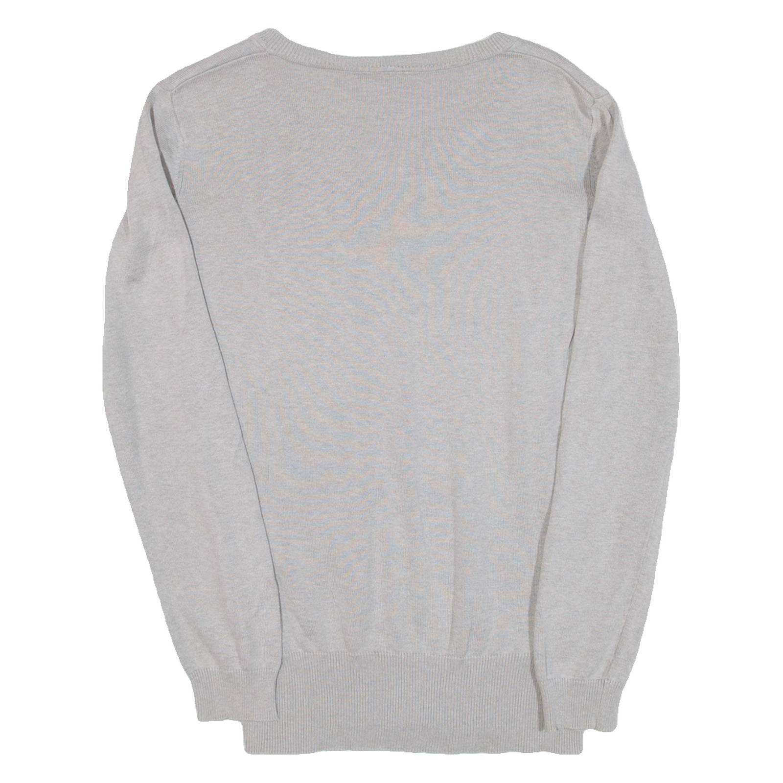 CLIQUE Womens Jumper Grey V-Neck Tight Knit S