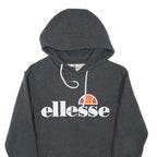 ELLESSE Womens Grey Hoodie UK 6 Cotton Blend Pullover Casual Sweatshirt