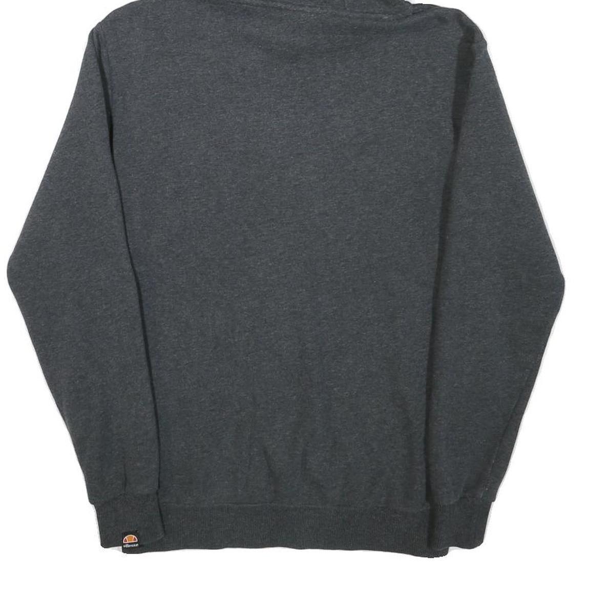 ELLESSE Womens Grey Hoodie UK 6 Cotton Blend Pullover Casual Sweatshirt