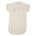 JAMBO Womens Shirt Dress Cream Short Sleeve Midi M
