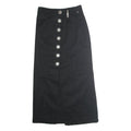 STOCKERPOINT Womens Black Polyester Straight Long Skirt Size M Button Detail